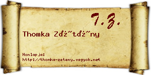 Thomka Zétény névjegykártya
